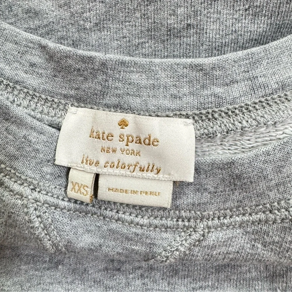 Kate Spade “The Cat’s Meow” Women’s SZ XXS Sweatshirt Gray Long Sleeve Oversized